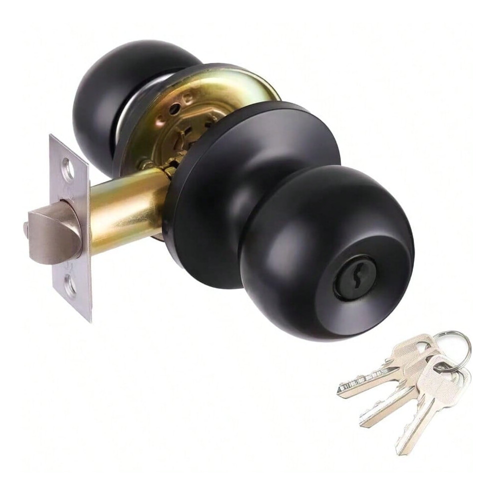 Black Door Knobs With Lock And Keys Interior And Exterior Door Lock Standard Ball Door Locks For Bedrooms/Bathroom 9071309073034