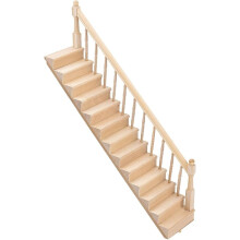 Miniature Wooden Stairs 1:12 Scale Unpainted with Handrail