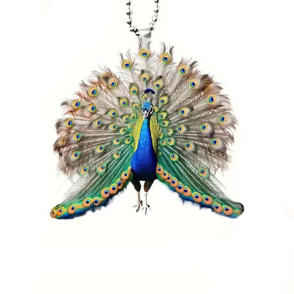 Acrylic Peacock Car Hanging Ornament,Car Charm For Rear View Mirror,Peacock Pendent For Home Door Wall Hanging Decoration 9071309072129