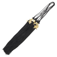 6St Zwarte Pendant Tassels Met Gouden 2021 Bedel, Duurzame Polyester