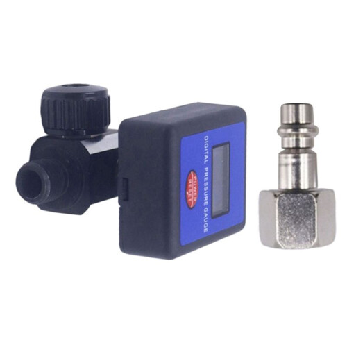 Válvula de Controle de Medidor de Pressão de Ar Digital 1/4 Polegadas 145 PSI Válvula Reguladora de Pressão Digital para Sprays PaintTool, A 2