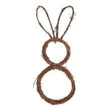 Osterkranz aus Rattan in Hasenform, DIY-Bastelidee mit Weinrebenzweigen für die Haustür, Wand und als Weihnachtsdekoration