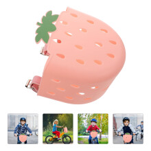 2Pcs Strawberry Bike Basket Pink Plastic Front Mounted Handlebar for Kids Riding Experience