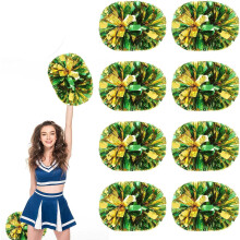 8 PCS Metallic Cheerleading Pom Pom for Team Spirit Sports Dance Cheering Kids Adults