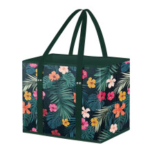 Panier de pique-nique pliable en tissu non tissé avec fond renforcé