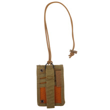 Multifunctionele Khaki Nylon Id Houder Met Rip-Away En Nekkoord