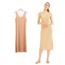 Plus Size Full Slips Dresses For Women Summer Thin Seamless Ice Silk Petticoat Underskirt Sleeveless Underwear Dress Slips
