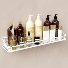 Étagère de salle de bain en acier inoxydable blanc, 40 cm (15,75 pouces).