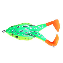 2Pcs Duck Lure with Double Propeller Fishing Silicone Soft Frog 8.5cm 11.2g Artificial 3D Eyes Topwater Bait
