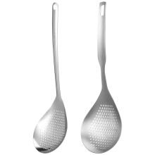 2-Pack 304 Stainless Steel Cooking Skimmer Strainer for Food Preparation, Home Cooks and Professional Chefs