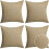 Ensemble de 4 coussins de terrasse en lin imperméable 40 x 40 cm 1