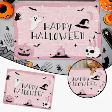 Tapis décoratif en flanelle à motifs d'Halloween pour salon et chambre