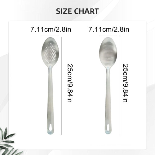 Stainless Steel Slotted Serving Spoon 25 cm 2
