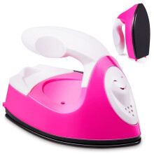 Mini Craft Iron with Charging Base – Portable Heat Press for Fuse Beads, Patches, DIY, HTV, T-Shirts & Shoes (Pink)