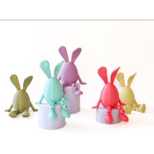 Décoration de bureau pour Pâques : Mini œuf lapin, imprimé en 3D, jaune clair, décoration mignonne pour le bureau et la maison, pour les