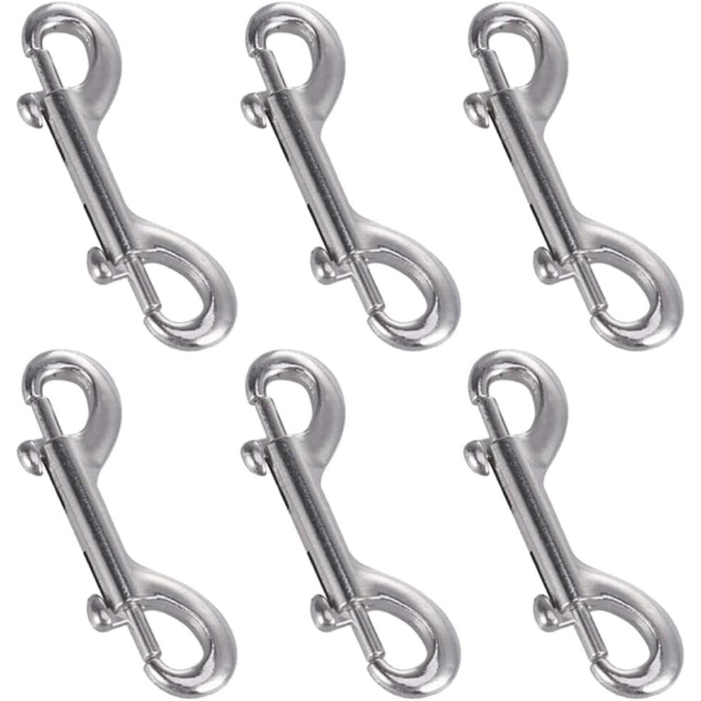 6 Pcs Zinc Alloy Double Metal Clips, Double Ended Bolt Snaps Hooks,Heavy Duty Trigger Snap For Dogs Leashes/Water Bucket/Horse Feed/Hammocks 9083649351086
