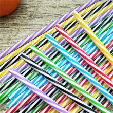 Clearance! 100 Piece 8 Inch Reusable Plastic Thick Drinking Straws Bpa Free Mason Jar Straws Transparent Small Stripe