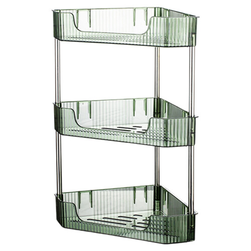 Corner Bathroom Organizer Plastic3-Tier Green