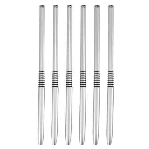 6Pcs Nail Liner Brushes Set Ultra Thin Silver 1