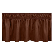 AUQ Wrap Around Dust Ruffle Bed Skirt for Queen, 12" Drop, Elastic Strap, Pleated, Brushed Fabric, Wrinkle-Free, Machine Washable