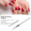 6Pcs Nail Liner Brushes Set Ultra Thin Silver 4