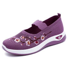 Damenschuhe für den Herbst, Freizeitschuhe mit Stickerei, atmungsaktivem Mesh-Obermaterial und geschlossener Zehenpartie, ideal für den Alltag mit