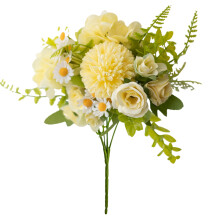Bouquet da sposa realistico con rose e margherite in seta – Bouquet da sposa realistico per sposa, damigella e anniversario – Centrotavola