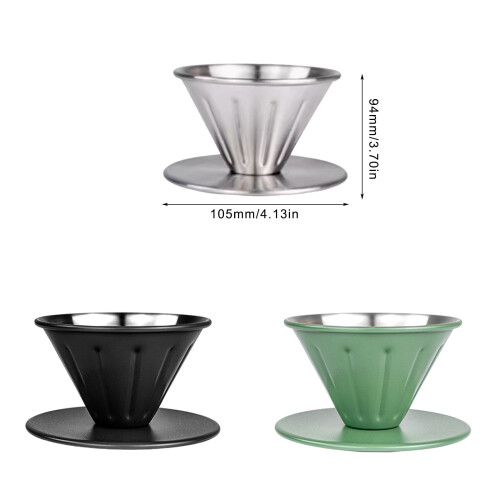 Hand Drip Coffee Maker Coffee Machine Accessory Coffee Filter Cup Professional Coffee Dripper Metal Espresso Tool 2
