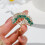 Spilla a forma di fiore per donna, spilla da bavero con strass, cristalli e perle. 6