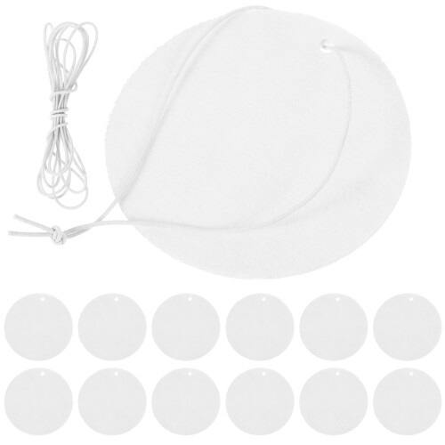 4Sets White Felt Round Sublimation Blanks with Elastic Straps for DIY 2