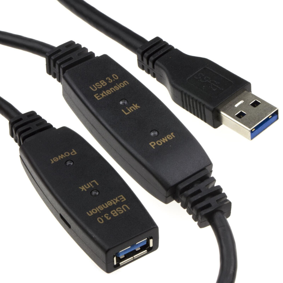 Kenable Usb 3.0 Superspeed Active Repeater Extension Cable A Plug To A Socket Lead 10M
