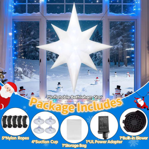 Décoration gonflable extérieure Étoile de Bethléem 1,8 m avec 5 LED 2