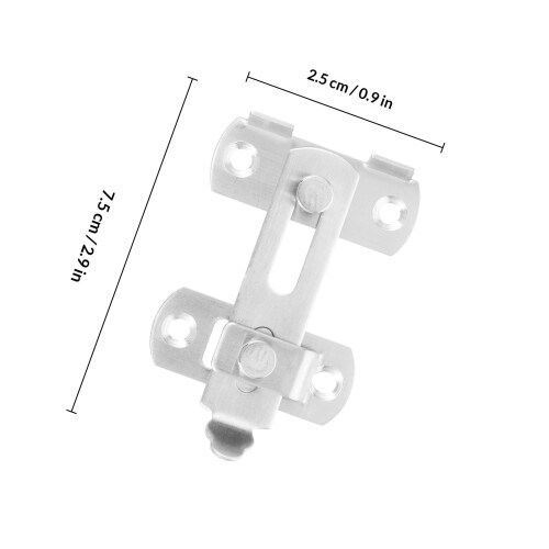 1Pièces Verrou De Porte Acier Inox Robuste Usage Maison Argenté 1