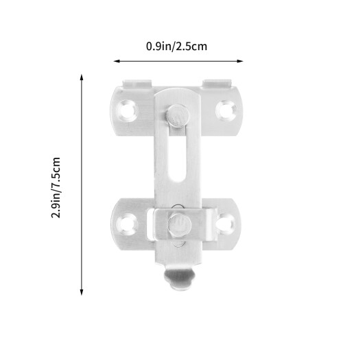 1Pièces Verrou De Porte Acier Inox Robuste Usage Maison Argenté 2
