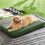 Cama para cães para uso externo, verde, 91 x 69 cm (36 x 27 polegadas), com capa lavável. 2