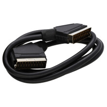 Scart Cable 21 pins connected Black Lead 1m