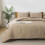 Taupe Boho Queen Comforter Set 3-Piece Tufted Chevron 6