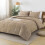 Taupe Boho Queen Comforter Set 3-Piece Tufted Chevron 7