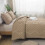 Taupe Boho Queen Comforter Set 3-Piece Tufted Chevron 8