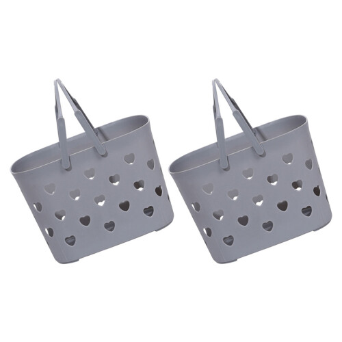 4Pcs Handheld Grey Plastic Storage Baskets for Toys and Sundries 1