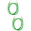 2Pcs Flexible Green Guitar Audio Patch Cables Plastic Copper Wire 9