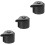 3Pcs Pressure Cooker Replacement Valves Black Plastic Stainless Steel 7