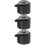3Pcs Pressure Cooker Replacement Valves Black Plastic Stainless Steel 10
