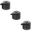 3Pcs Pressure Cooker Replacement Valves Black Plastic Stainless Steel 11