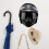 Support Casque Mural Fer Bois PVC Solide Design 6