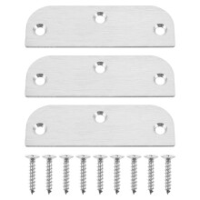 3Pièces Plaques Renfort Charnières Inox Universelles Pour Porte Argent