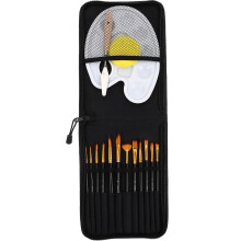 2Ensembles Pinceaux Artiste Bois Toile Noir Accessoires Peinture