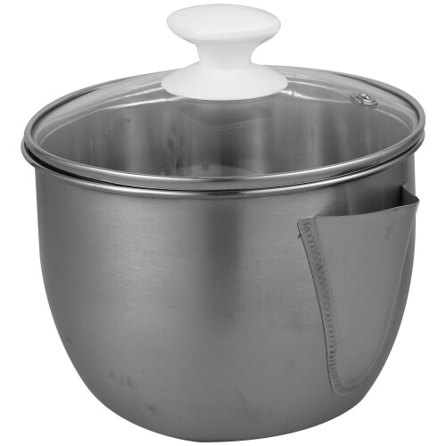 2Pcs Silver Stainless Steel Grease Separator Oil Filter Kitchen Pot