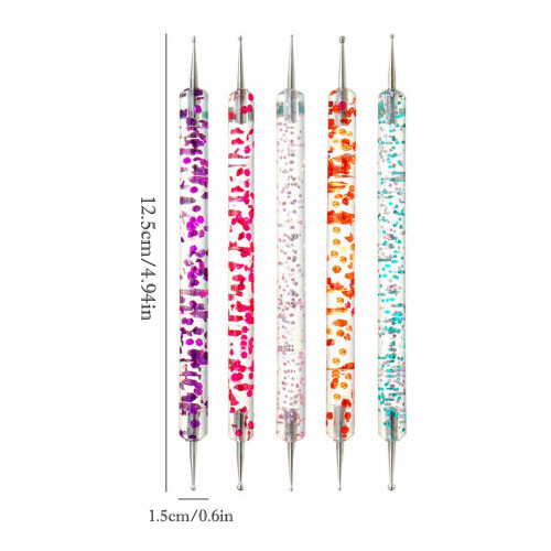 Nageldesign-Frässtift-Set mit Doppelkopf, 5-teilig, 12,5 cm 2