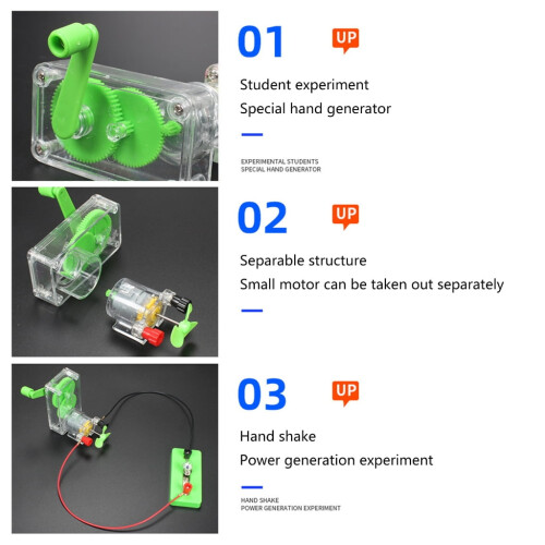 Hand-cranked Generator, Mini DIY Dynamo Demonstration Motor Electric Generator 1